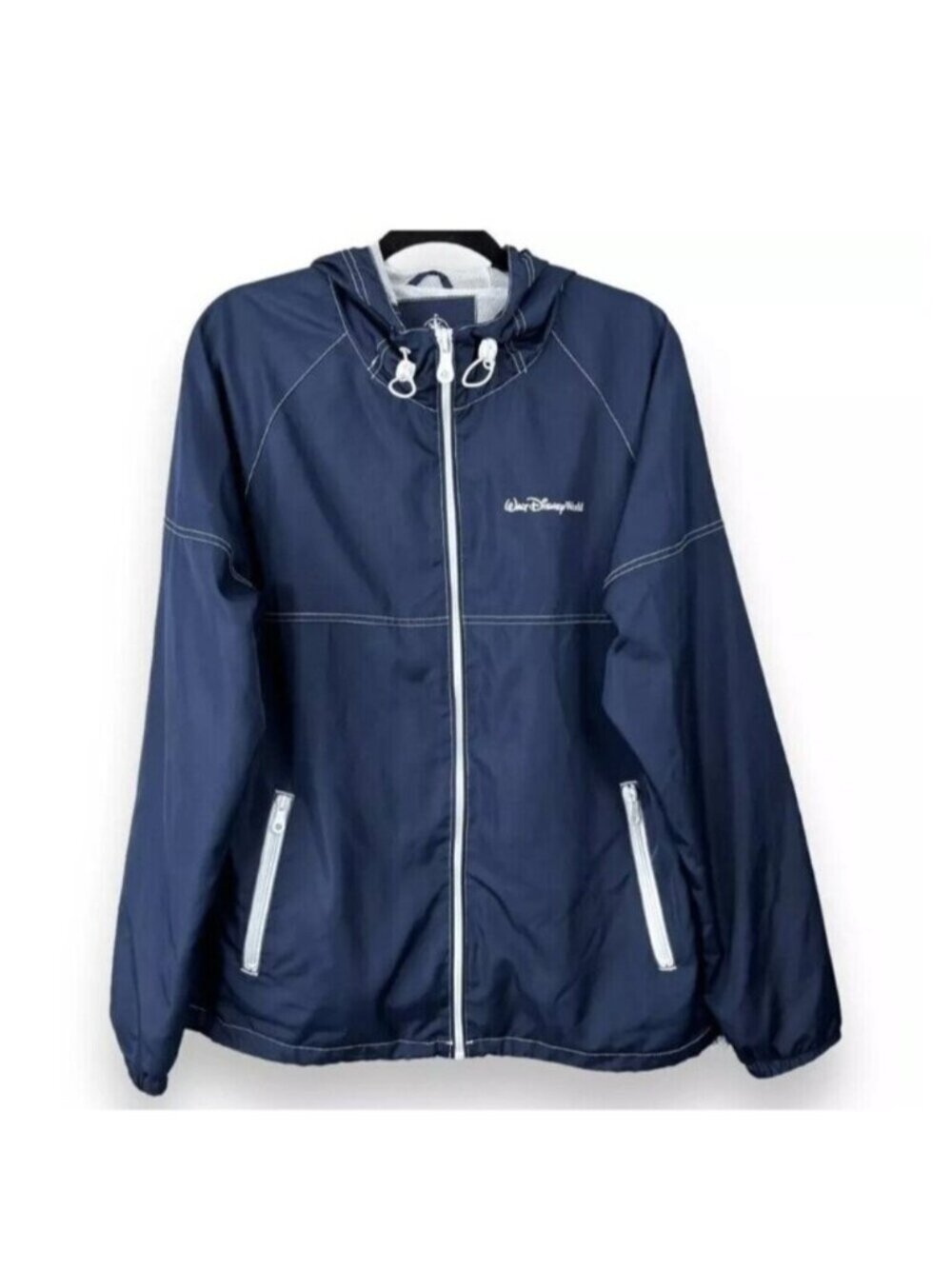 Walt Disney Parks Windbreaker Men’s Small S Blue White Mesh Lined Zip Jacket